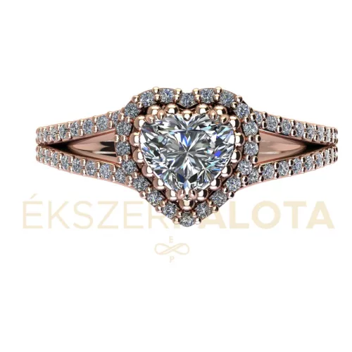 Ékszerpalota eljegyzési gyűrű 0,5ct H/SI gyémánttal BRK683 rozé arany 