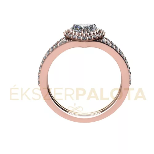 Ékszerpalota eljegyzési gyűrű 0,5ct H/SI gyémánttal BRK683 rozé arany 
