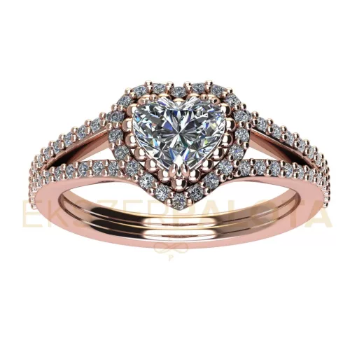 Ékszerpalota eljegyzési gyűrű 0,5ct gyémánttal BRK683 rozé arany 