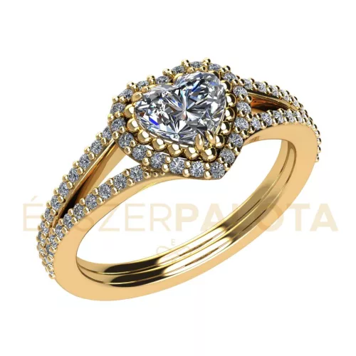 Ékszerpalota eljegyzési gyűrű 0,5ct G/VS gyémánttal BRK683 sárga arany 