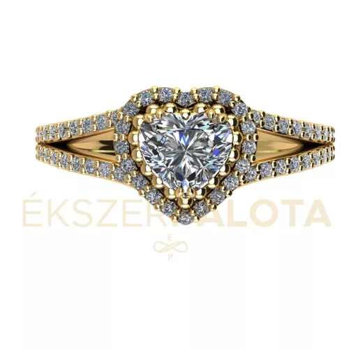Ékszerpalota eljegyzési gyűrű 0,5ct G/VS gyémánttal BRK683 sárga arany 