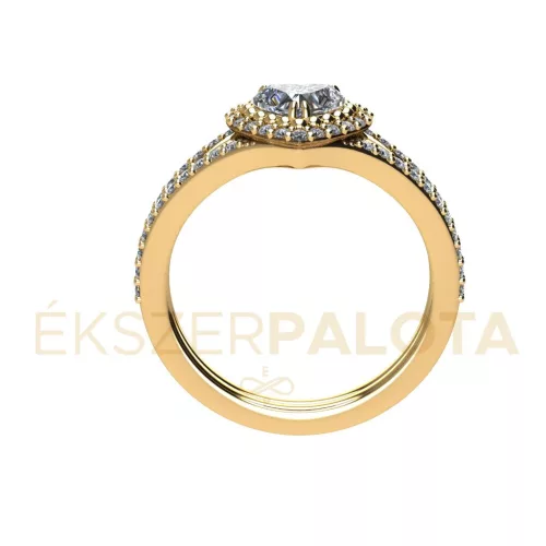 Ékszerpalota eljegyzési gyűrű 0,5ct G/VS gyémánttal BRK683 sárga arany 