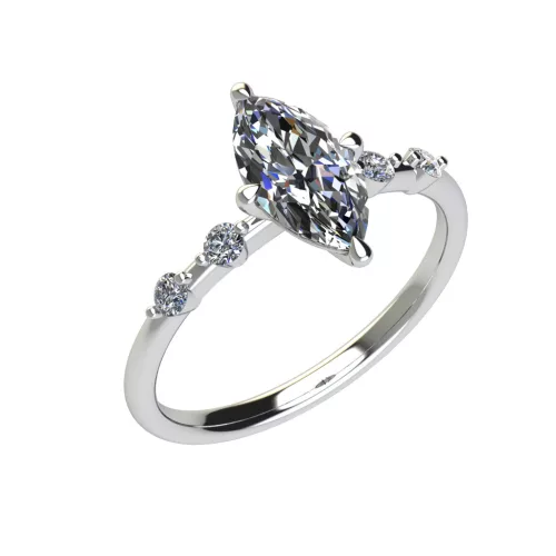 Ékszerpalota eljegyzési gyűrű 0.9ct G/VS1 gyémánttal BRK693 fehér arany