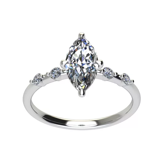 Ékszerpalota eljegyzési gyűrű 0.9ct G/VS1 gyémánttal BRK693 fehér arany