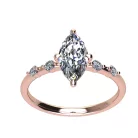 Ékszerpalota eljegyzési gyűrű 0.9ct G/VS1 gyémánttal BRK693 rozé arany