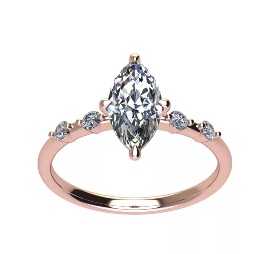 Ékszerpalota eljegyzési gyűrű 0.9ct G/VS1 gyémánttal BRK693 rozé arany