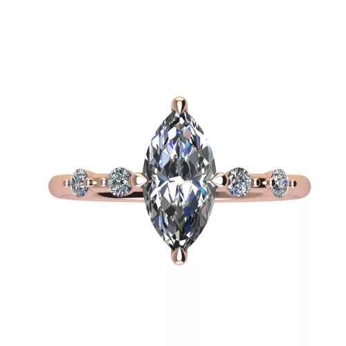 Ékszerpalota eljegyzési gyűrű 0.9ct G/VS1 gyémánttal BRK693 rozé arany