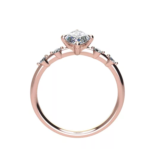 Ékszerpalota eljegyzési gyűrű 0.9ct G/VS1 gyémánttal BRK693 rozé arany