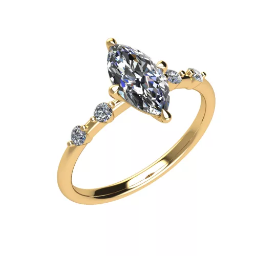 Ékszerpalota eljegyzési gyűrű 0.9ct G/VS1 gyémánttal BRK693 sárga arany