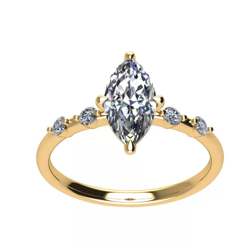 Ékszerpalota eljegyzési gyűrű 0.9ct G/VS1 gyémánttal BRK693 sárga arany