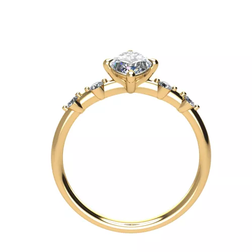 Ékszerpalota eljegyzési gyűrű 0.9ct G/VS1 gyémánttal BRK693 sárga arany