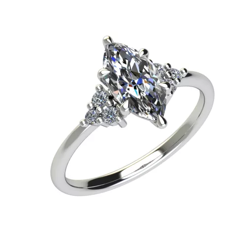 Ékszerpalota eljegyzési gyűrű 0.9ct gyémánttal BRK694 fehér arany