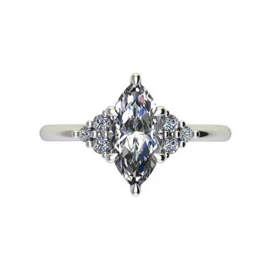 Ékszerpalota eljegyzési gyűrű 0.9ct gyémánttal BRK694 fehér arany