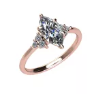 Ékszerpalota eljegyzési gyűrű 0.9ct G/VS1 gyémánttal BRK694 rozé arany