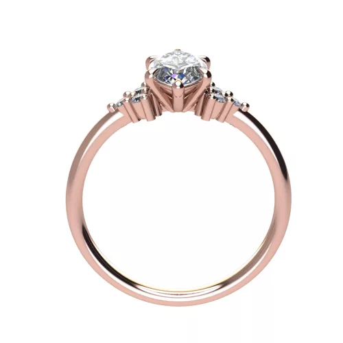 Ékszerpalota eljegyzési gyűrű 0.9ct G/VS1 gyémánttal BRK694 rozé arany