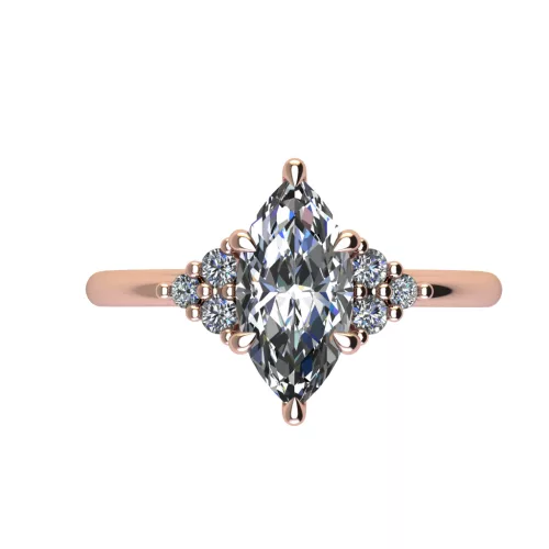 Ékszerpalota eljegyzési gyűrű 0.9ct G/VS1 gyémánttal BRK694 rozé arany