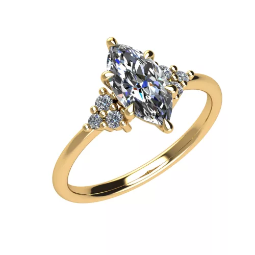 Ékszerpalota eljegyzési gyűrű 0.9ct G/VS1 gyémánttal BRK694 sárga arany