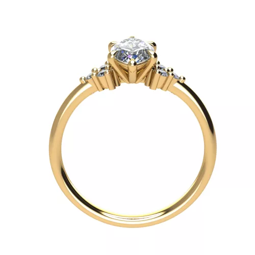 Ékszerpalota eljegyzési gyűrű 0.9ct G/VS1 gyémánttal BRK694 sárga arany