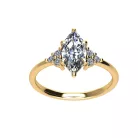 Ékszerpalota eljegyzési gyűrű 0.9ct G/VS1 gyémánttal BRK694 sárga arany