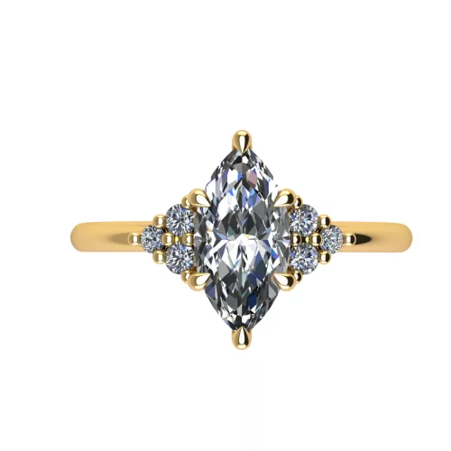 Ékszerpalota eljegyzési gyűrű 0.9ct G/VS1 gyémánttal BRK694 sárga arany