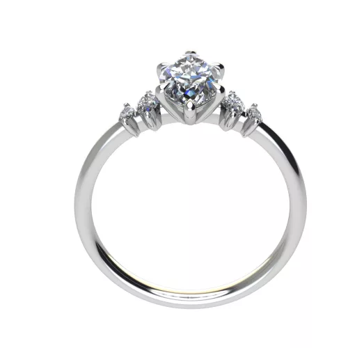 Ékszerpalota eljegyzési gyűrű 0.9ct gyémánttal BRK695 fehér arany