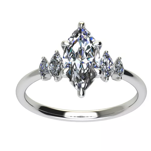 Ékszerpalota eljegyzési gyűrű 0.9ct gyémánttal BRK695 fehér arany
