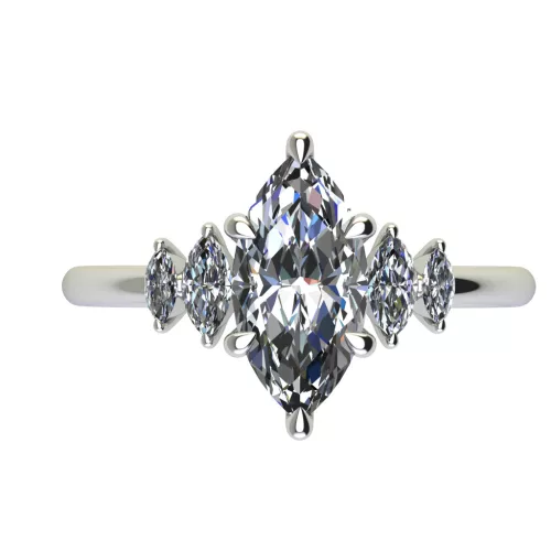Ékszerpalota eljegyzési gyűrű 0.9ct gyémánttal BRK695 fehér arany