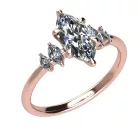Ékszerpalota eljegyzési gyűrű 0.9ct G/VS1 gyémánttal BRK695 rozé arany