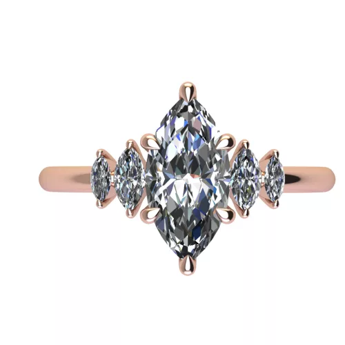 Ékszerpalota eljegyzési gyűrű 0.9ct G/VS1 gyémánttal BRK695 rozé arany