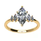 Ékszerpalota eljegyzési gyűrű 0.9ct G/VS1 gyémánttal BRK695 sárga arany