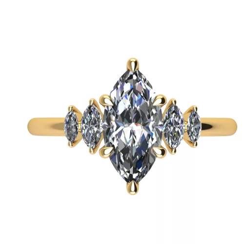Ékszerpalota eljegyzési gyűrű 0.9ct G/VS1 gyémánttal BRK695 sárga arany