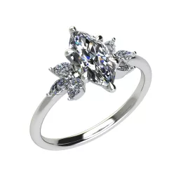   Ékszerpalota eljegyzési gyűrű 0.9ct gyémánttal BRK696 fehér arany
