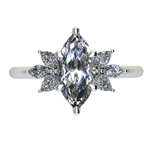 Ékszerpalota eljegyzési gyűrű 0.9ct gyémánttal BRK696 fehér arany
