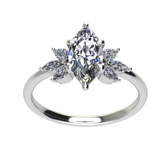Ékszerpalota eljegyzési gyűrű 0.9ct gyémánttal BRK696 fehér arany