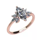 Ékszerpalota eljegyzési gyűrű 0.9ct G/VS1 gyémánttal BRK696 rozé arany