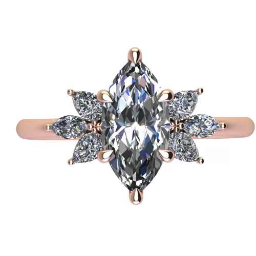 Ékszerpalota eljegyzési gyűrű 0.9ct G/VS1 gyémánttal BRK696 rozé arany