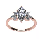 Ékszerpalota eljegyzési gyűrű 0.9ct G/VS1 gyémánttal BRK696 rozé arany