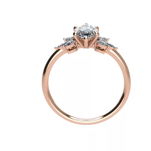 Ékszerpalota eljegyzési gyűrű 0.9ct G/VS1 gyémánttal BRK696 rozé arany