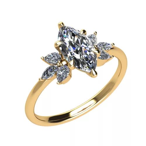 Ékszerpalota eljegyzési gyűrű 0.9ct G/VS1 gyémánttal BRK696 sárga arany