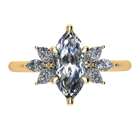 Ékszerpalota eljegyzési gyűrű 0.9ct G/VS1 gyémánttal BRK696 sárga arany