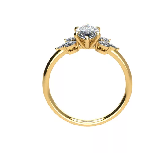 Ékszerpalota eljegyzési gyűrű 0.9ct G/VS1 gyémánttal BRK696 sárga arany