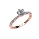 Ékszerpalota eljegyzési gyűrű 0.6ct G/VS1 gyémánttal BRK697 rozé arany