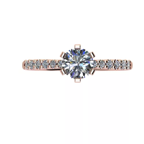 Ékszerpalota eljegyzési gyűrű 0.6ct G/VS1 gyémánttal BRK697 rozé arany