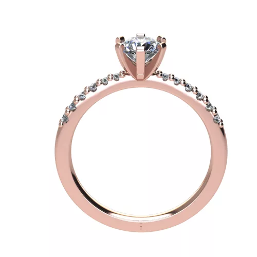 Ékszerpalota eljegyzési gyűrű 0.6ct G/VS1 gyémánttal BRK697 rozé arany