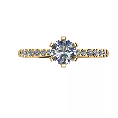Ékszerpalota eljegyzési gyűrű 0.6ct G/VS1 gyémánttal BRK697 sárga arany