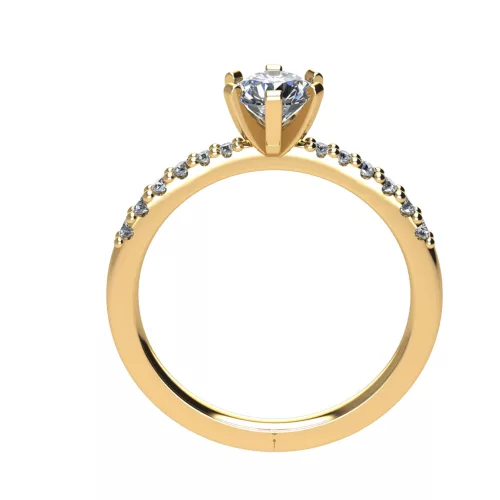Ékszerpalota eljegyzési gyűrű 0.6ct G/VS1 gyémánttal BRK697 sárga arany