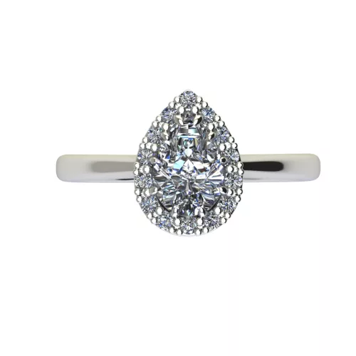 Ékszerpalota eljegyzési gyűrű 0.5ct G/VS1 gyémánttal BRK706 fehér arany