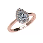 Ékszerpalota eljegyzési gyűrű 0.5ct G/VS1 gyémánttal BRK706 rozé arany