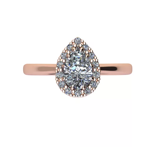 Ékszerpalota eljegyzési gyűrű 0.5ct G/VS1 gyémánttal BRK706 rozé arany