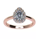 Ékszerpalota eljegyzési gyűrű 0.5ct G/VS1 gyémánttal BRK706 rozé arany